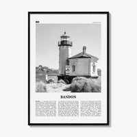Bandon Print Black and White, Bandon Wall Art, Bandon Poster, Bandon Photo, Bandon Wall Décor, Oregon, USA, United States, North America