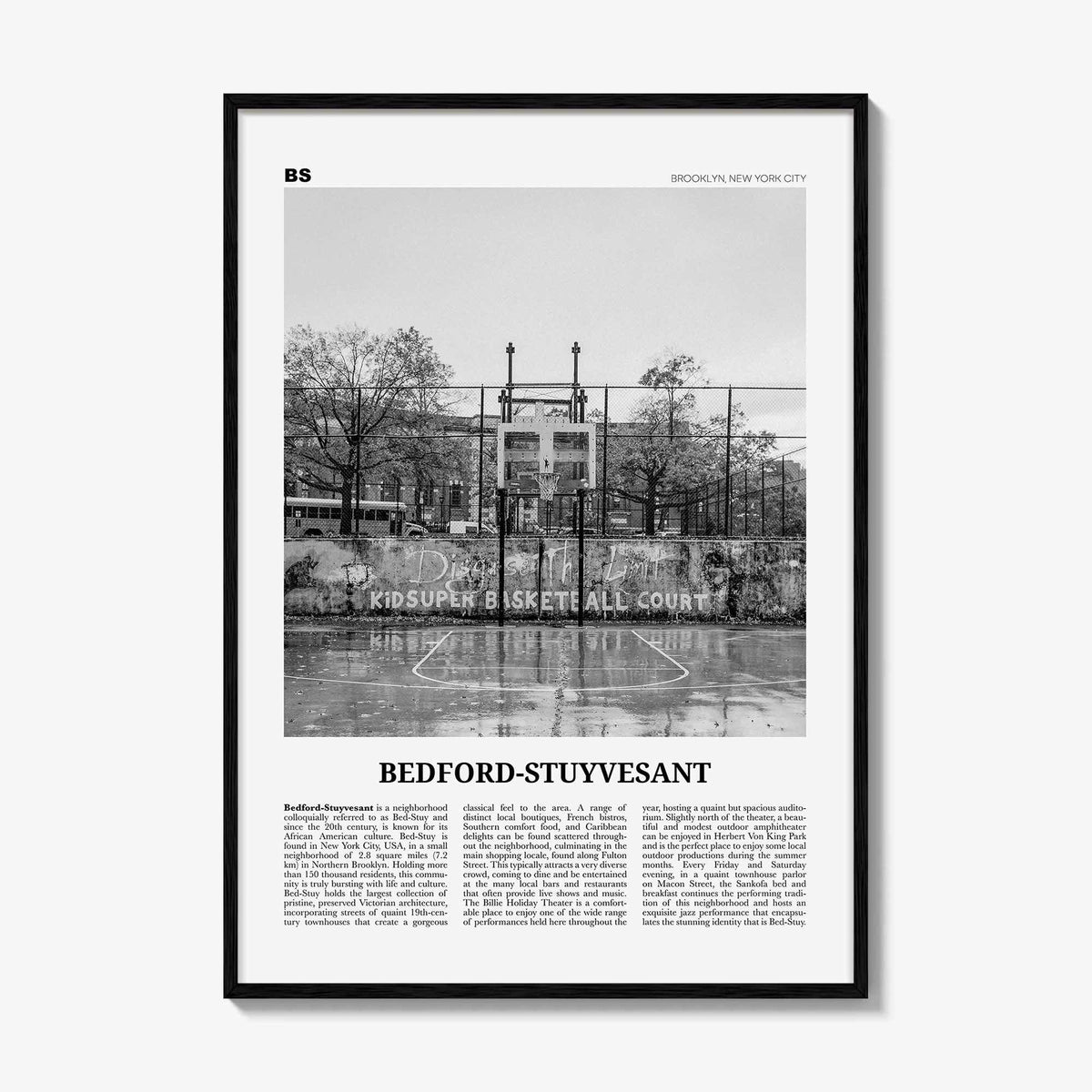 Bedford Stuyvesant Print Black and White, Bedford–Stuyvesant Wall Art, Bedford–Stuyvesant Poster, Bedford–Stuyvesant Photo, Brooklyn, USA