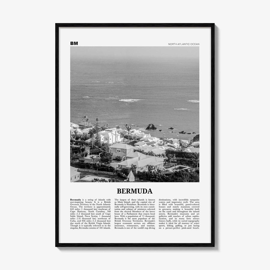 Bermuda Print Black and White, Bermuda Wall Art, Bermuda Poster, Bermuda Photo, Hamilton, British Overseas Territory, North America