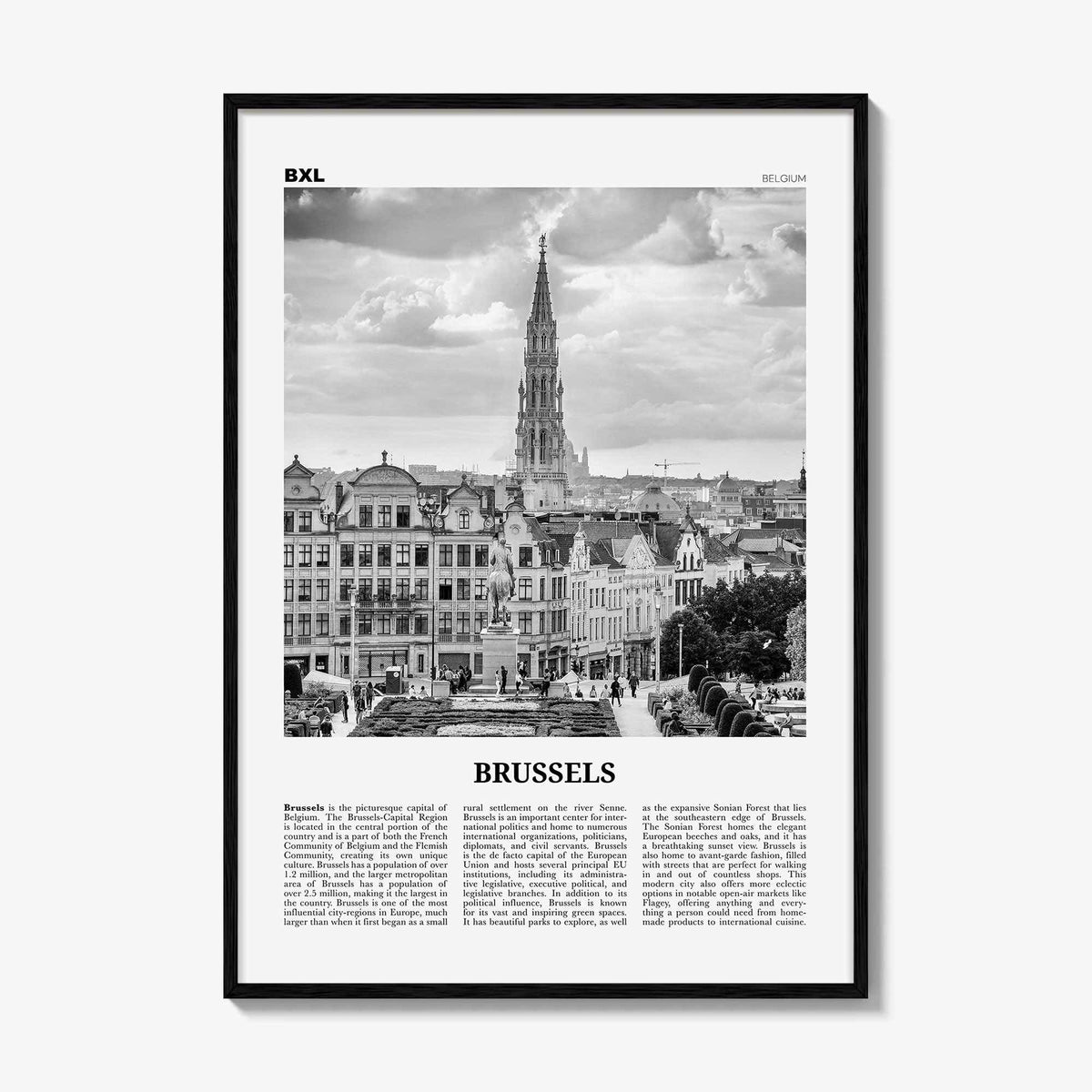 Brussels Print Black and White, Brussels Wall Art, Brussels Poster, Brussels Photo, Brussels Wall Decor, Belgium, Bruxelles, Brussel, Europe