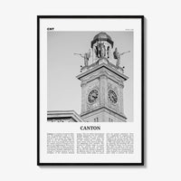 Canton Print Black and White, Canton Wall Art, Canton Poster, Canton Photo, Canton Wall Décor, Ohio, USA, United States
