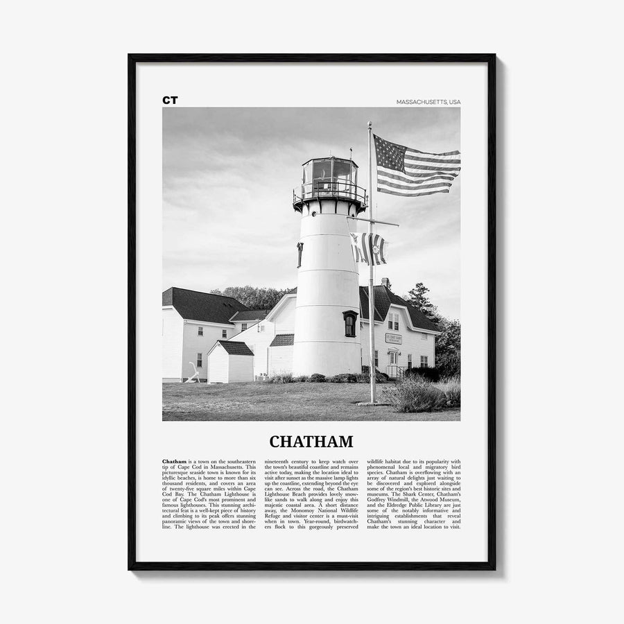 Chatham Print Black and White, Chatham Wall Art, Chatham Poster, Chatham Photo, Chatham Map, Chatham Wall Decor, Massachusetts, USA
