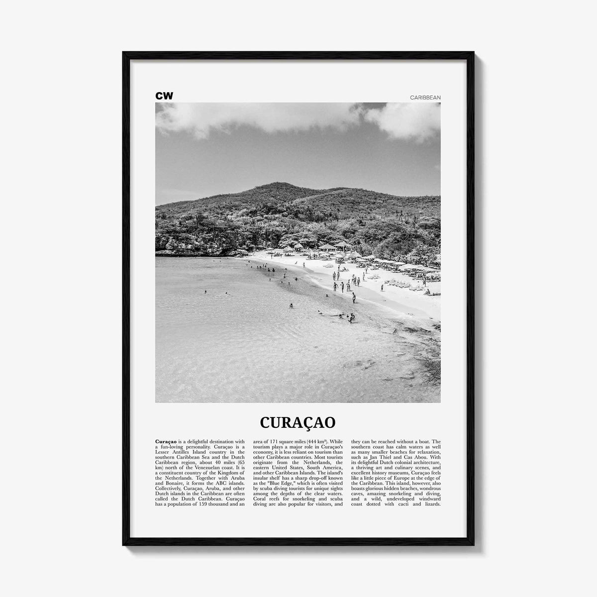 Curacao Print Black and White, Curaçao Wall Art, Curaçao Poster, Curaçao Photo, Curacao, Willemstad, Pais, Kòrsou, Caribbean