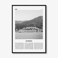 Fethiye Print Black and White, Fethiye Wall Art, Fethiye Poster, Fethiye Photo, Fethiye Wall Décor, Turkey, Europe, Türkiye, Turkish