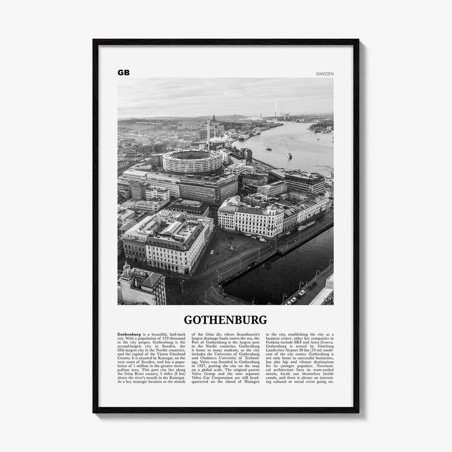 Gothenburg Print Black and White, Gothenburg Wall Art, Gothenburg Poster, Gothenburg Photo, Sweden, Göteborg, Sverige, Europe