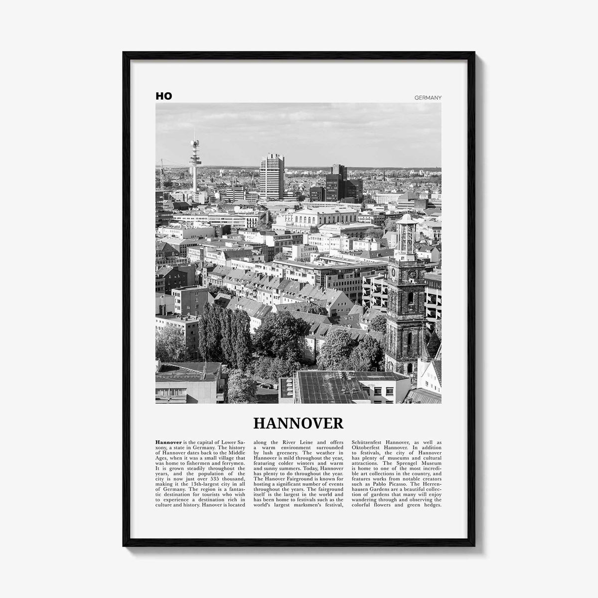 Hannover Print Black and White, Hanover Wall Art, Hannover Poster, Hannover Photo, Hannover Wall Décor, Deutschland, Germany, Lower Saxony