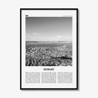 Hobart Print Black and White, Hobart Wall Art, Hobart Poster, Hobart Photo, Hobart Wall Décor, Hobart Map, Tasmania, Australia