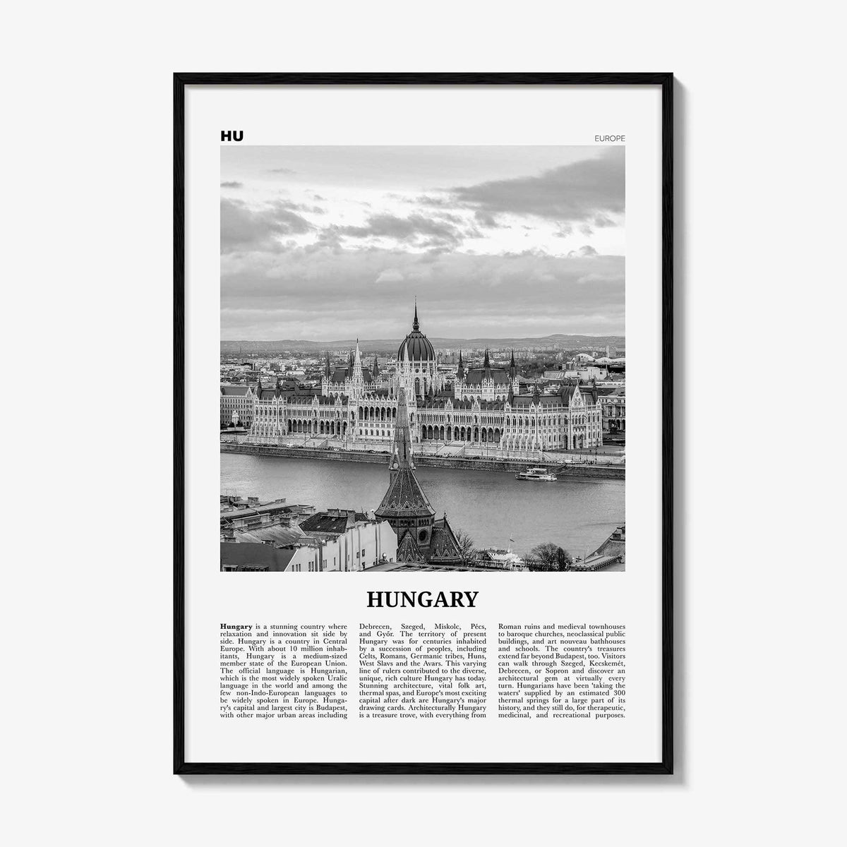 Hungary Print Black and White, Hungary Wall Art, Hungary Poster, Hungary Photo, Hungary Wall Decor, Magyarország, Budapest, Europe