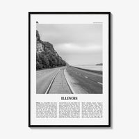 Illinois Print Black and White No 1, Illinois Wall Art, Illinois Poster, Illinois Photo, Illinois Wall Decor, USA, United States, America