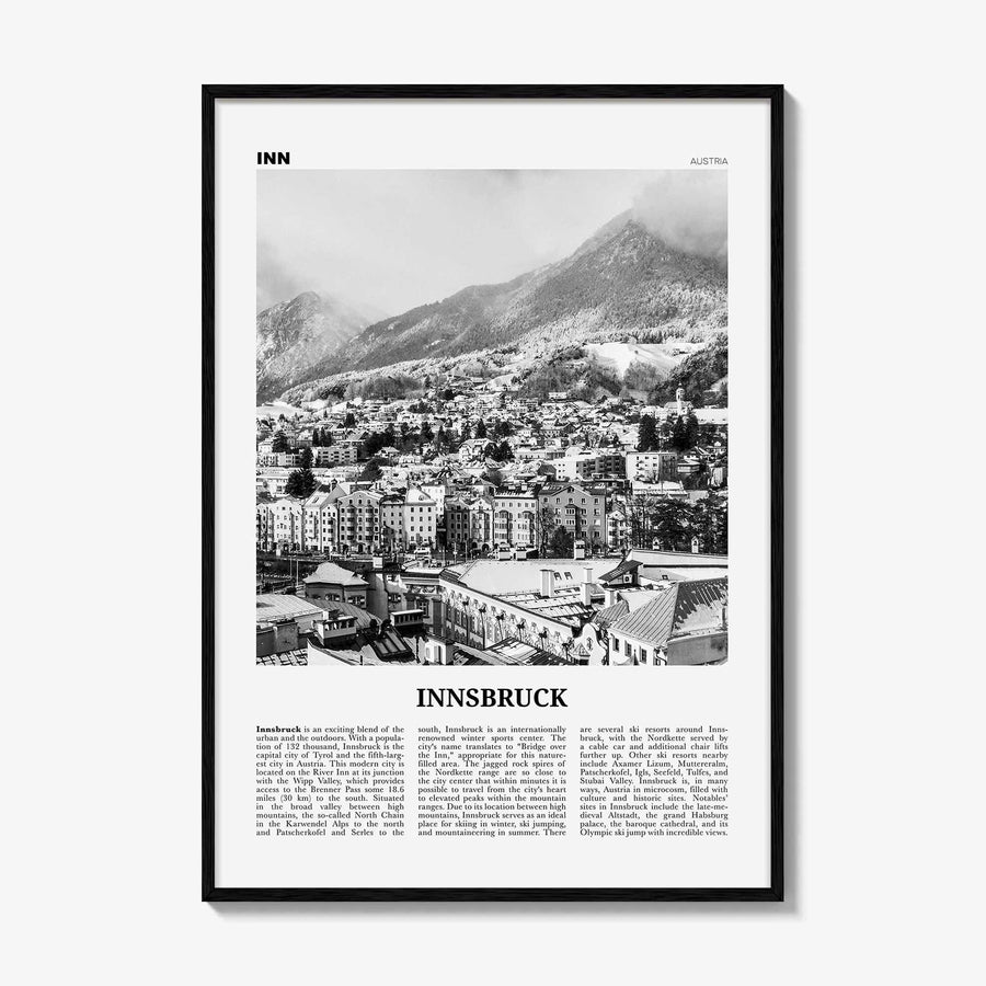 Innsbruck Print Black and White, Innsbruck Wall Art, Innsbruck Poster, Innsbruck Photo, Innsbruck Wall Decor, Austria, Österreich, Europe