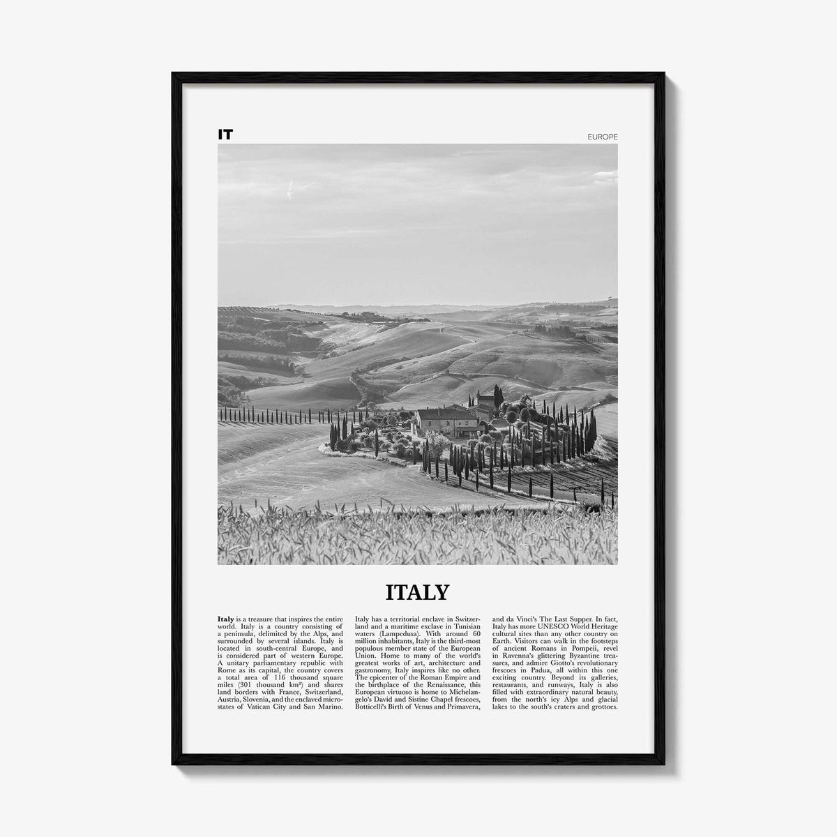 Italy Print Black and White No 3, Italy Wall Art, Italy Poster, Italy Photo, Italy Decor, Italia, Italian, L'Italia, Italiana