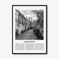 Kensington Print Black and White, Kensington Wall Art, Kensington Poster, Kensington Photo, Kensington Map, London, England, United Kingdom