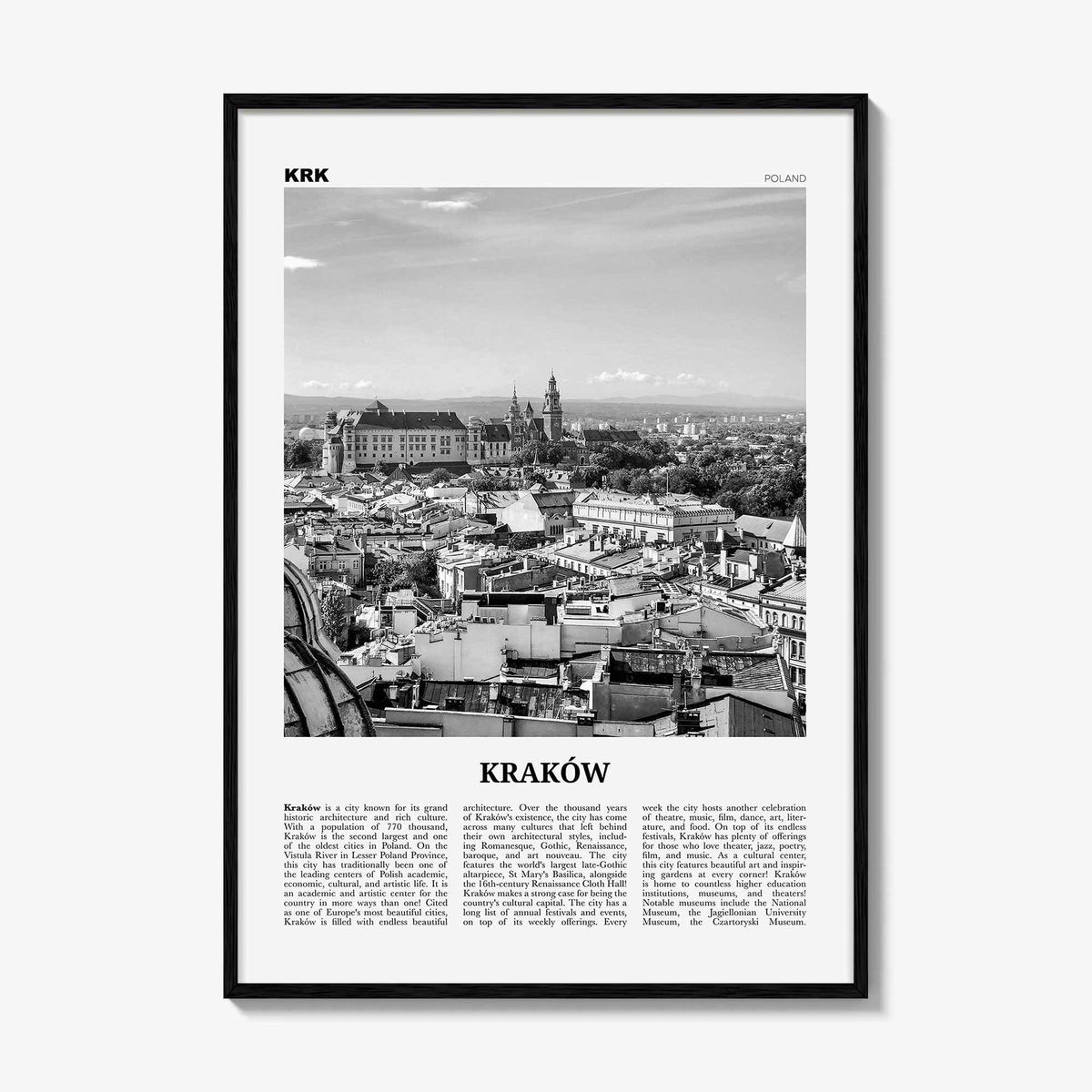 Krakow Print Black and White, Krakow Wall Art, Krakow Poster, Krakow Photo, Krakow Wall Decor, Kraków, Poland, Cracow, Polska, Europe