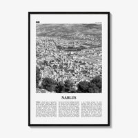 Nablus Print Black and White, Nablus Wall Art, Nablus Poster, Nablus Photo, Nablus Wall Décor, Nablus Map, Palestine
