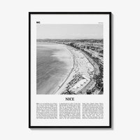 Nice Print Black and White, Nice Wall Art, Nice Poster, France, Niça, Nissa, Nizza, Nicaea, Provence-Alpes-Côte d'Azur, French Riviera