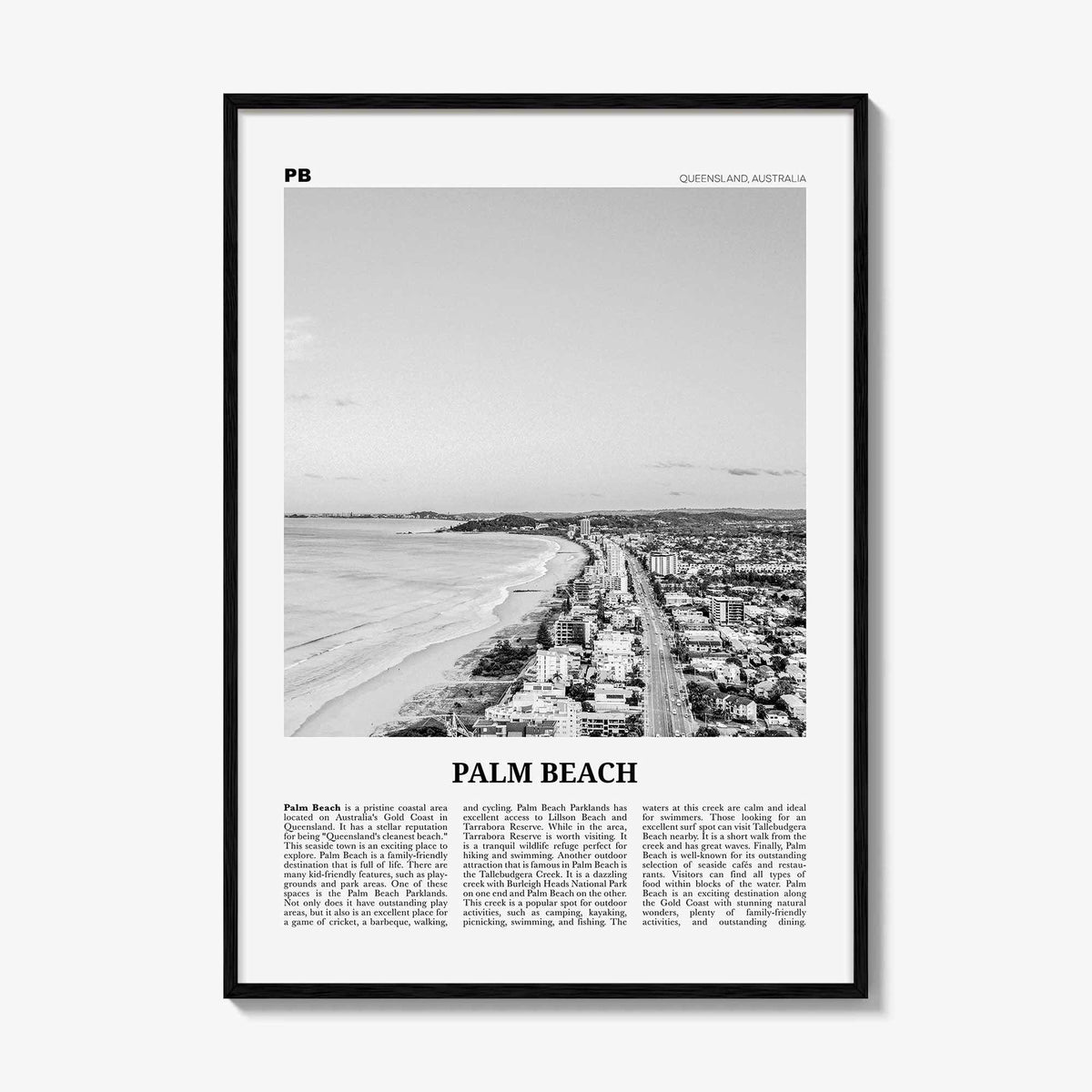 Palm Beach Print Black and White Queensland, Palm Beach Wall Art, Palm Beach Poster, Palm Beach Photo, Palm Beach Wall Décor, Australia