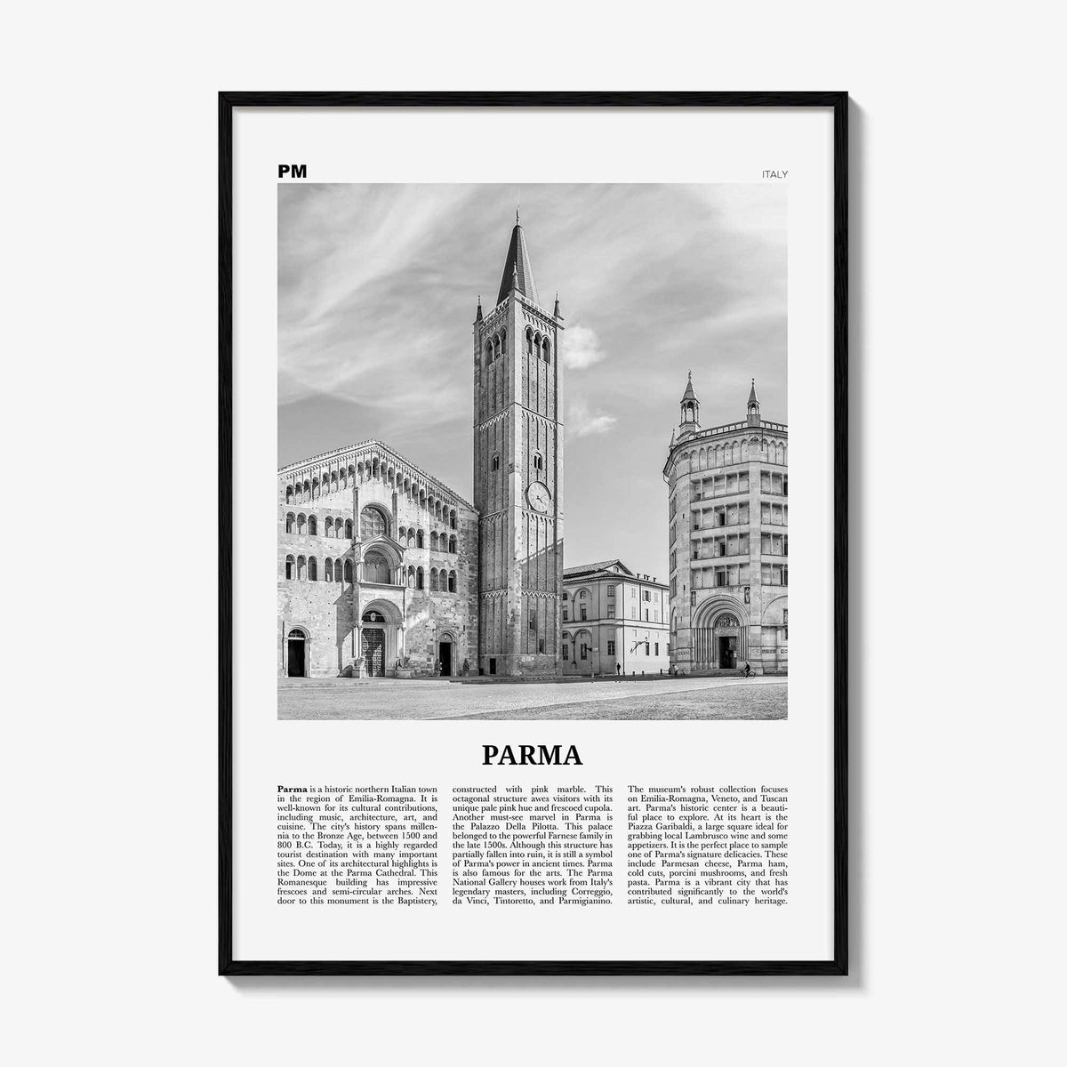Parma Print Black and White, Parma Wall Art, Parma Poster, Parma Photo, Parma Map, Parma Wall Decor, Italy, Italia