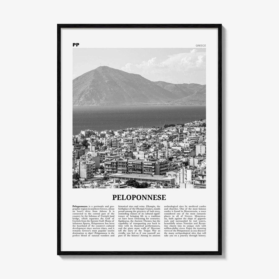 Peloponnese Print Black and White, Peloponnese Wall Art, Peloponnese Poster, Peloponnese Photo, Πελοπόννησος, Greece, Patras