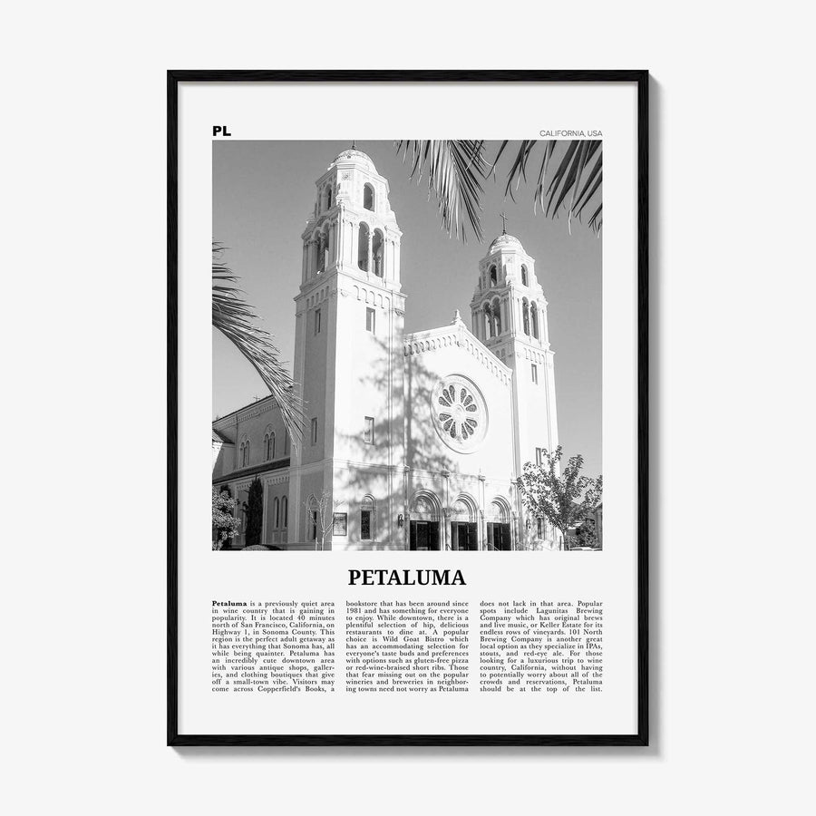 Petaluma Print Black and White, Petaluma Wall Art, Petaluma Poster, Petaluma Photo, Petaluma Wall Décor, California, USA, United States