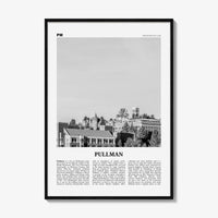 Pullman Print Black and White, Pullman Wall Art, Pullman Poster, Pullman Photo, Pullman Map, Washington, USA, United States