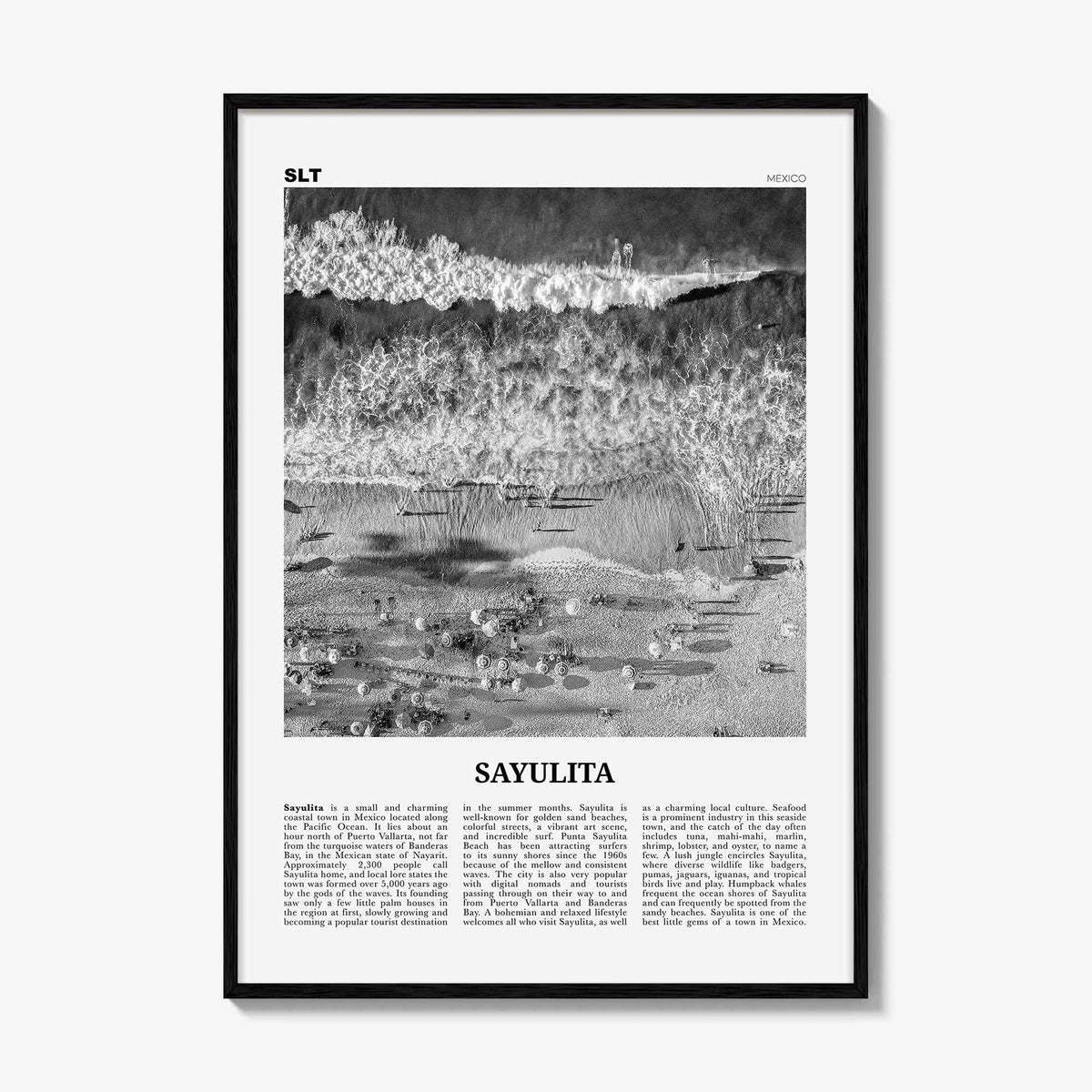 Sayulita Print Black and White, Sayulita Wall Art, Sayulita Poster, Sayulita Photo, Sayulita Wall Décor, Mexico