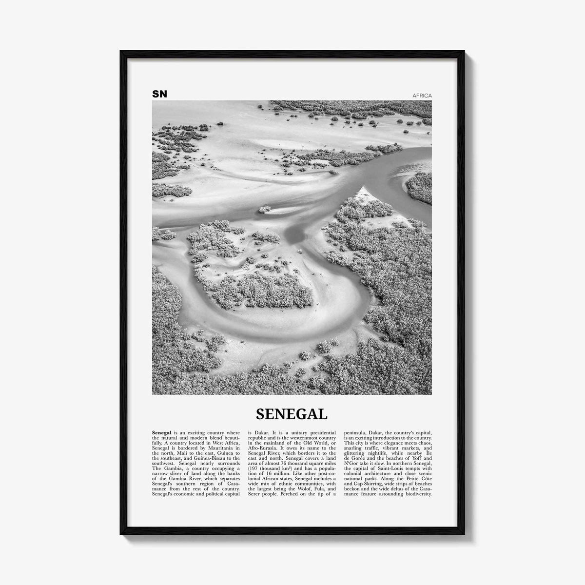 Senegal Print Black and White, Senegal Wall Art, Senegal Poster, Senegal Photo, Senegal Wall Decor, Sénégal, Dakar, Africa