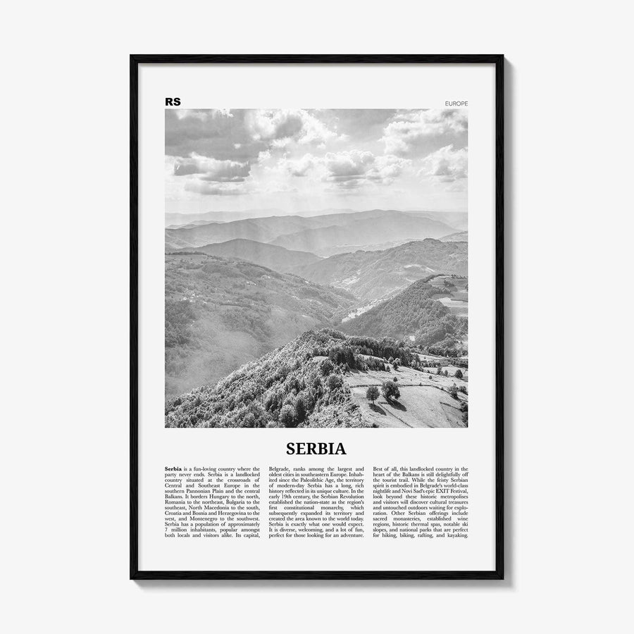 Serbia Print Black and White, Serbia Wall Art, Serbia Poster, Serbia Photo, Serbia Wall Decor, Србија, Srbija, Belgrade, Balkan, Europe