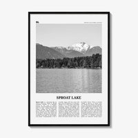 Sproat Lake Print Black and White, Sproat Lake Wall Art, Sproat Lake Poster, Sproat Lake Photo, Sproat Lake Wall Décor, Sproat Lake Map