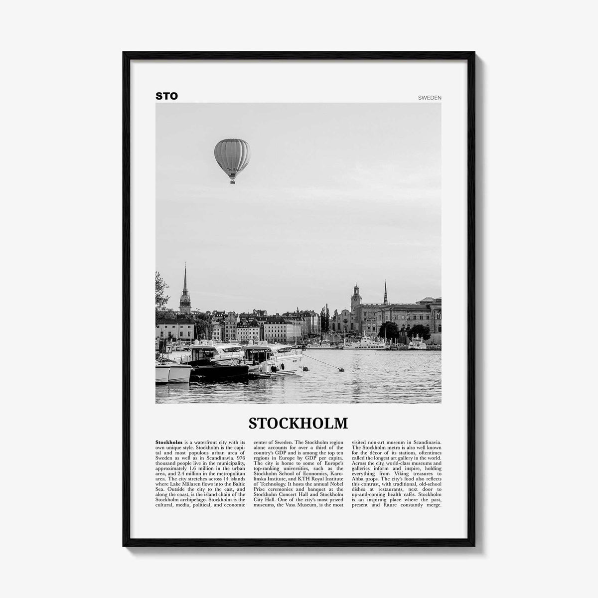 Stockholm Print Black and White No 2, Stockholm Wall Art, Stockholm Poster, Stockholm Photo, Stockholm Wall Decor, Sweden, Sverige, Europe