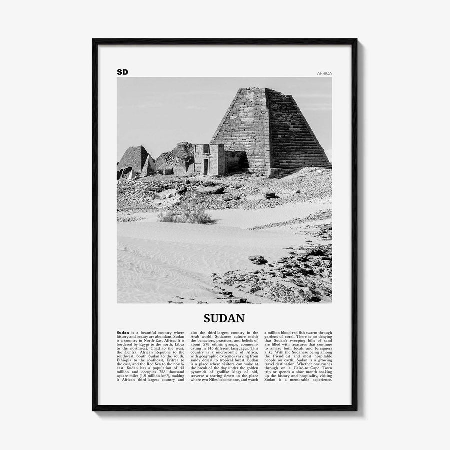 Sudan Print Black and White, Sudan Wall Art, Sudan Poster, Sudan Photo, Sudan Wall Decor, Country Art Print, Khartoum, Africa