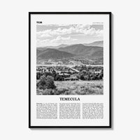 Temecula Print Black and White, Temecula Wall Art, Temecula Poster, Temecula Photo, California, USA, United States, North America