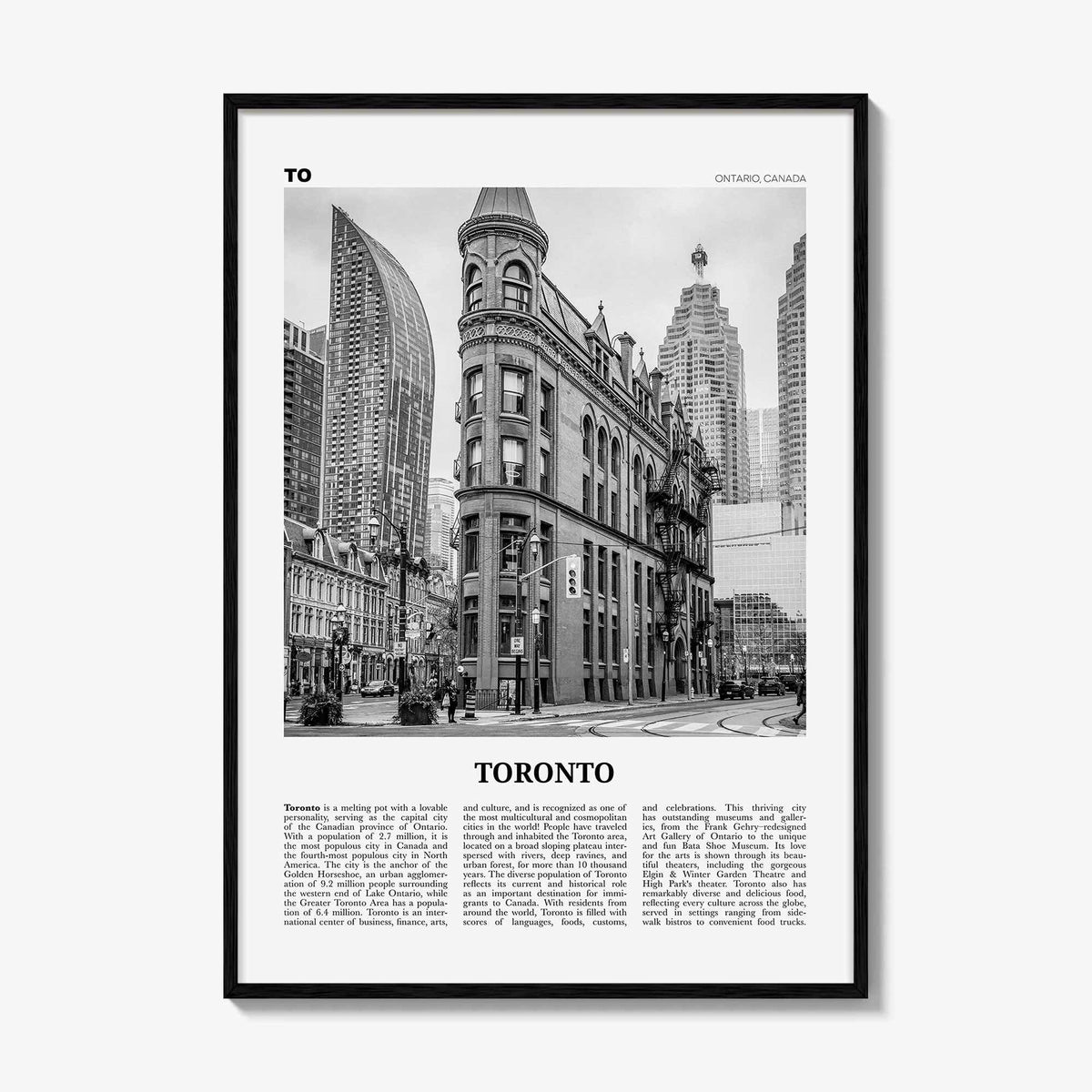Toronto Print Black and White No 4, Toronto Wall Art, Toronto Poster, Toronto Photo, Toronto Wall Decor, Ontario, Canada, North America