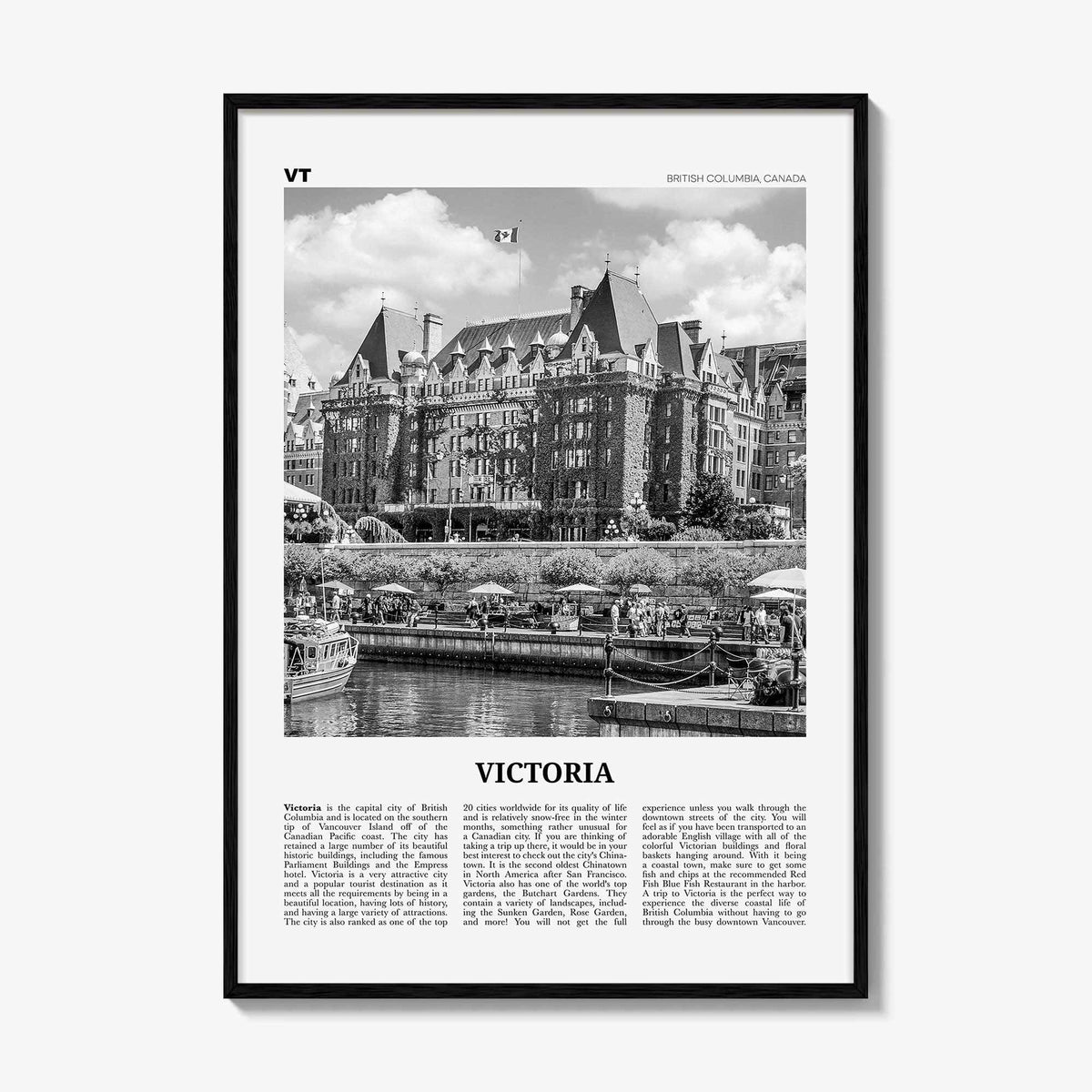 Victoria Print Black and White Canada, Victoria Wall Art, Victoria Poster, Victoria Photo, Victoria Wall Décor, British Columbia, Canada