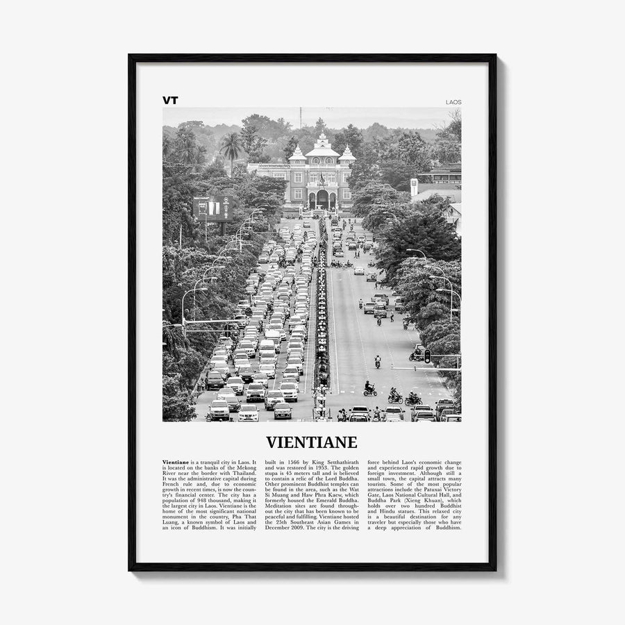 Vientiane Print Black and White, Vientiane Wall Art, Vientiane Poster, Vientiane Photo, Vientiane Wall Décor, Laos, Viang Chan